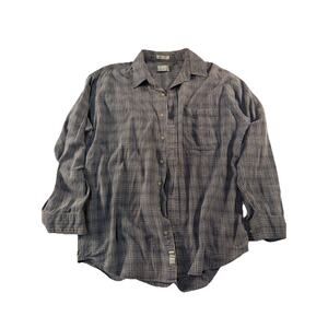 Mens Vintage Size L/XL Bill Blass Plaid Button Down Flannel Shirt 100% Cotton